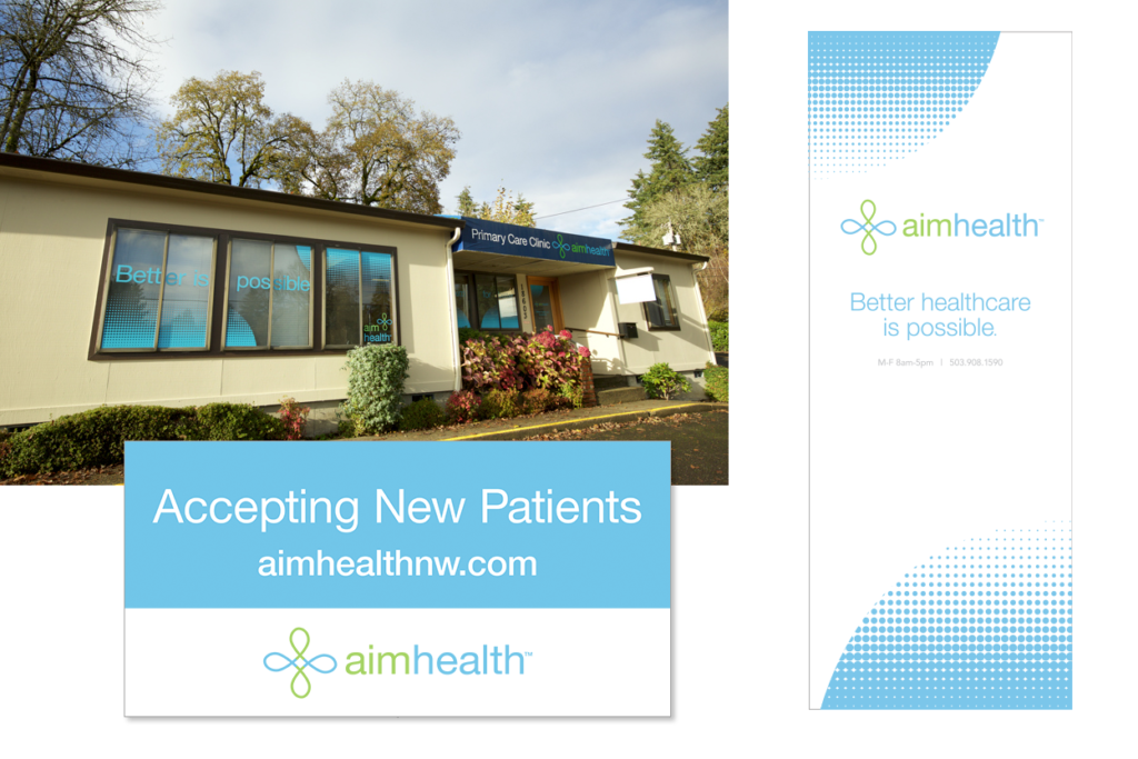 Brand identity, logo and collateral for AIM Health The Dream Designer